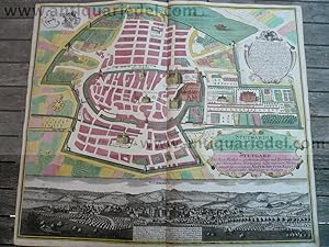 Stuttgart, anno 1730, Plan+Panorama, Seutter M.