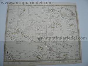 Bild des Verkufers fr Polynesia or Islands in the Pacific Ocean, map, 1844 zum Verkauf von Hammelburger Antiquariat