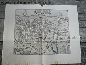 Rouen-Rhotomagus, anno 1590, Braun Hogenberg, etching