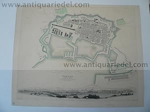 Imagen del vendedor de Toulon, plan+panorama, anno 1844, Chapman & Hall a la venta por Hammelburger Antiquariat