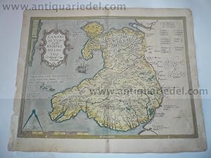 Wales, map, Ortelius A., anno 1603, cont.coloured