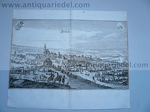 Buttstädt, anno 1650, Panoramaansicht, Merian Topograph