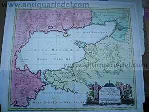 Black Sea,map,Seutter,anno 1730, contemporary coloured Coppermap