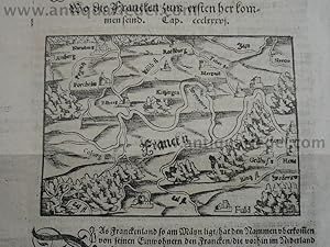 Franken/Mainlauf/Karte S.Münster,anno 1570, südorientiert Landkarte vom Frankenland, Mainlauf, sü...