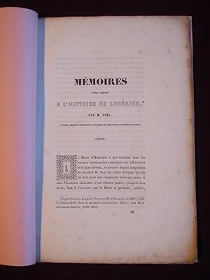 Mémoires pour servir à l'histoire de Lorraine par M. Noël