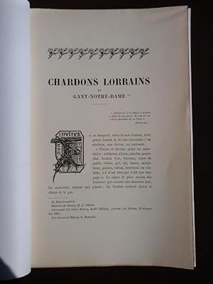 Image du vendeur pour Chardons lorrains et Gant-Notre-Dame mis en vente par Librairie Ancienne Zalc