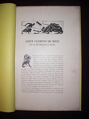 Imagen del vendedor de Saint Clment de Metz et le mythe de la bte a la venta por Librairie Ancienne Zalc