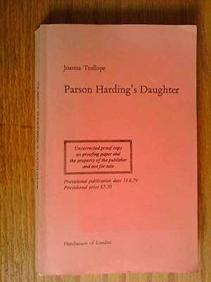 Seller image for Parson Harding's Daughter - proof copy for sale by Peter Pan books