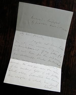 Autograph letter to "My dear Strachey" on the death of Charles Buller, 1848
