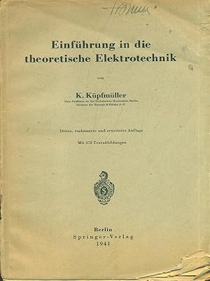 Immagine del venditore per Einfuhrung in die theoretische Elektrotechnik venduto da Librodifaccia