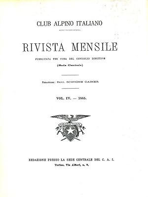 C.A.I. Rivista mensile Volume IV 1885