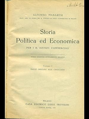 Imagen del vendedor de Storia politica ed economica vol. 1 a la venta por Librodifaccia