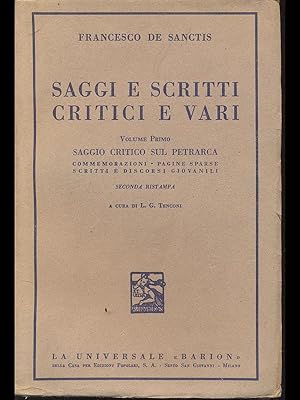 Imagen del vendedor de Saggi e scritti critici e vari - volume primo a la venta por Librodifaccia