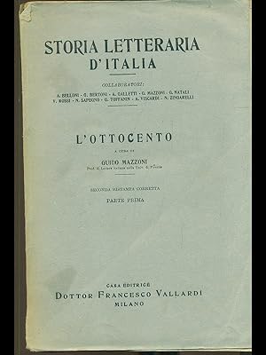 Bild des Verkufers fr Storia letteraria d'Italia: L'Ottocento parte prima zum Verkauf von Librodifaccia