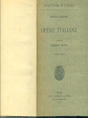 Bild des Verkufers fr Opere Italiane III zum Verkauf von Librodifaccia