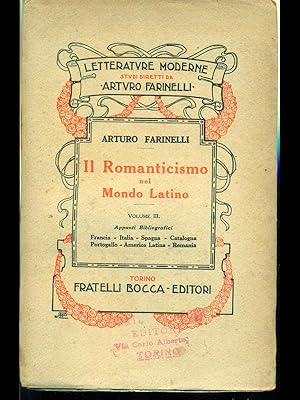 Bild des Verkufers fr Il Romanticismo nel mondo latino vol.3 zum Verkauf von Librodifaccia