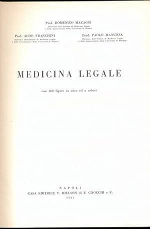 Seller image for Medicina legale for sale by Librodifaccia