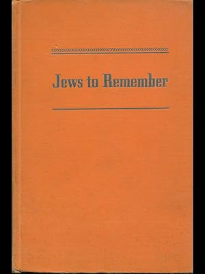 Bild des Verkufers fr Jews to remember zum Verkauf von Librodifaccia