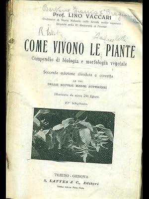 Imagen del vendedor de Come vivono le piante a la venta por Librodifaccia