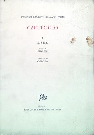 Bild des Verkufers fr Carteggio - Vol. I 1913-1927 zum Verkauf von Librodifaccia