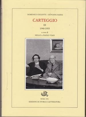 Bild des Verkufers fr Carteggio Vol. III: 1940-1955 zum Verkauf von Librodifaccia
