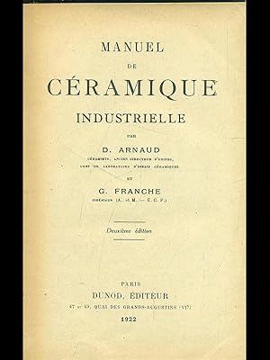 Imagen del vendedor de Manuel de ceramique industrielle a la venta por Librodifaccia