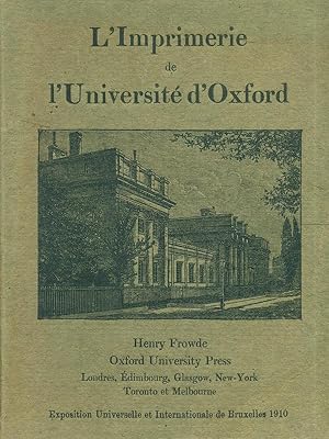 Bild des Verkufers fr L'Imprimerie de l'Universite' de Oxford zum Verkauf von Librodifaccia
