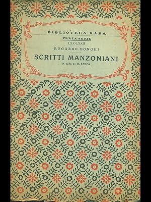 Bild des Verk�ufers f�r Scritti manzoniani zum Verkauf von Librodifaccia