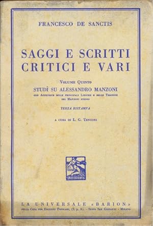 Imagen del vendedor de Saggi e scritti critici e vari volume quinto a la venta por Librodifaccia