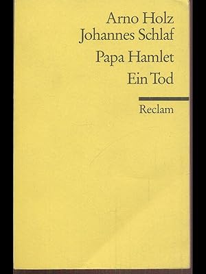 Bild des Verkufers fr Papa Hamlet-Ein Tod zum Verkauf von Librodifaccia