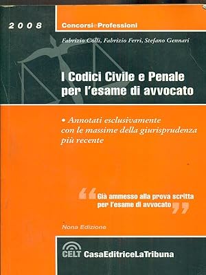 Seller image for I Codici Civile e penale per l'esame di avvocato 2008 for sale by Librodifaccia