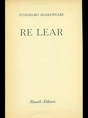 Seller image for Re Lear for sale by Librodifaccia