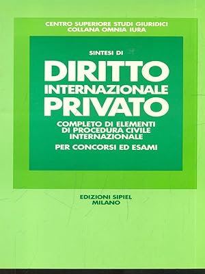 Bild des Verkufers fr Sintesi di diritto internazionale privato zum Verkauf von Librodifaccia