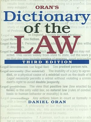 Seller image for Oran's dictionary of the law for sale by Librodifaccia