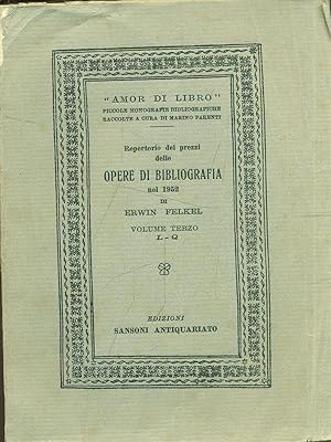 Opere di bibliografia nel 1952 vol. 3