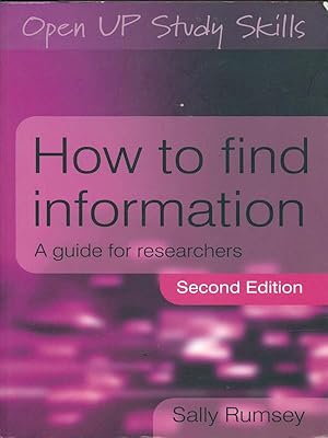 Image du vendeur pour How to Find Information: A Guide for Researchers mis en vente par Librodifaccia