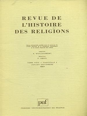 Image du vendeur pour Revue De l'Histoire des Religions Tome CCIV - Fascicule 3 mis en vente par Librodifaccia