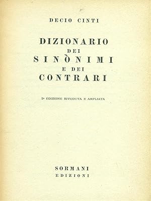 Seller image for Dizionario dei sinonimi e dei contrari for sale by Librodifaccia