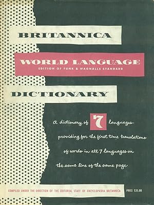 Bild des Verkufers fr Britannica World Language Dictionary - 2 vv zum Verkauf von Librodifaccia