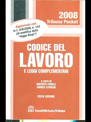 Bild des Verkufers fr Codice del lavoro 2008 zum Verkauf von Librodifaccia