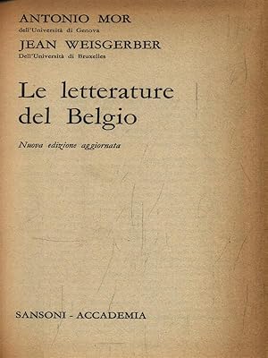 Bild des Verkufers fr Le letterature del Belgio zum Verkauf von Librodifaccia