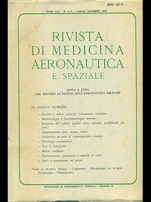 Rivista di medicina aeronautica e spaziale 3-4/luglio-dicembre 1979