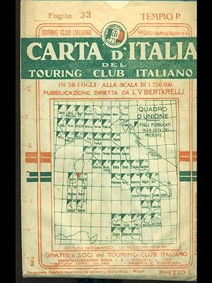 Carta d'Italia del Touring Club italiano foglio n. 33: Tempio P.