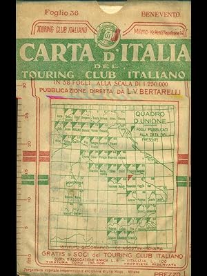 Carta d'Italia del Touring club Italiano foglio 36 Benevento