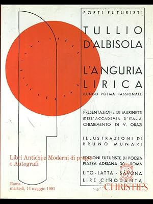 Libri antichi e moderni di pregio e autografi Roma 14 maggio 1991