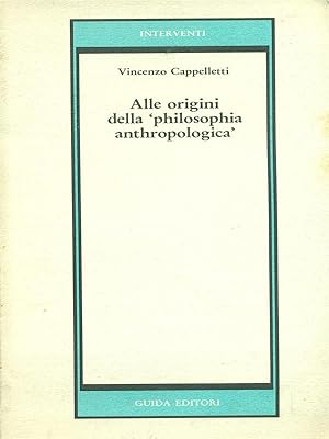 Seller image for Alle origini della "philosophia anthropologica" for sale by Librodifaccia