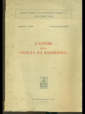 Immagine del venditore per L'autore della 'Nencia da Barberino' venduto da Librodifaccia