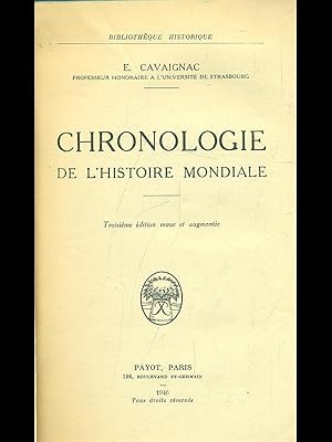 Bild des Verkufers fr chronologie de l'histoire mondiale zum Verkauf von Librodifaccia