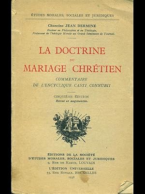 Bild des Verkufers fr La doctrine du mariage chretien zum Verkauf von Librodifaccia