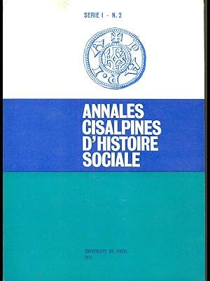 Annales cisalpines d'histoire sociale serie I n 2